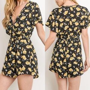 BOGO FREE! Black floral romper